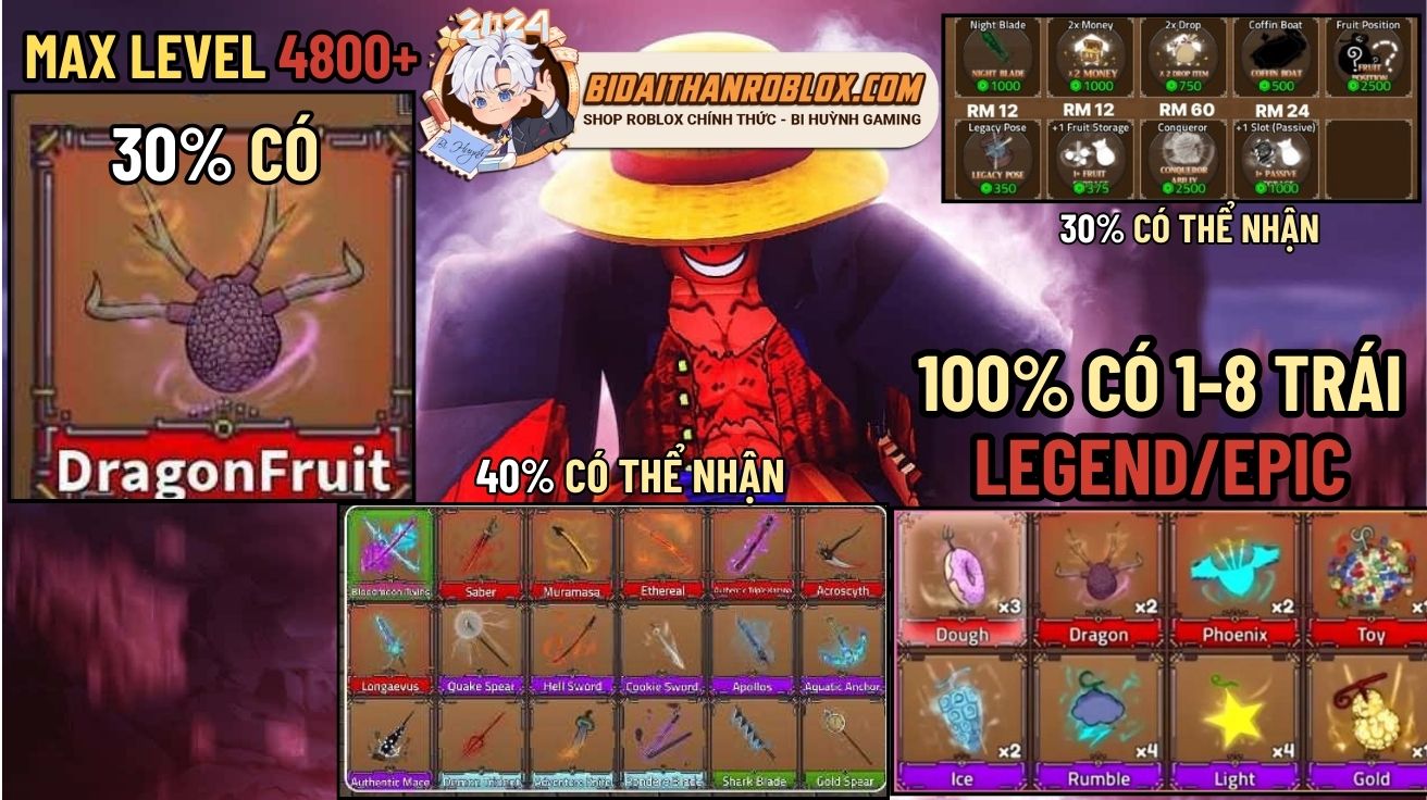 Max Level 4800+ Tỉ Lệ Có Trái Rồng 99k